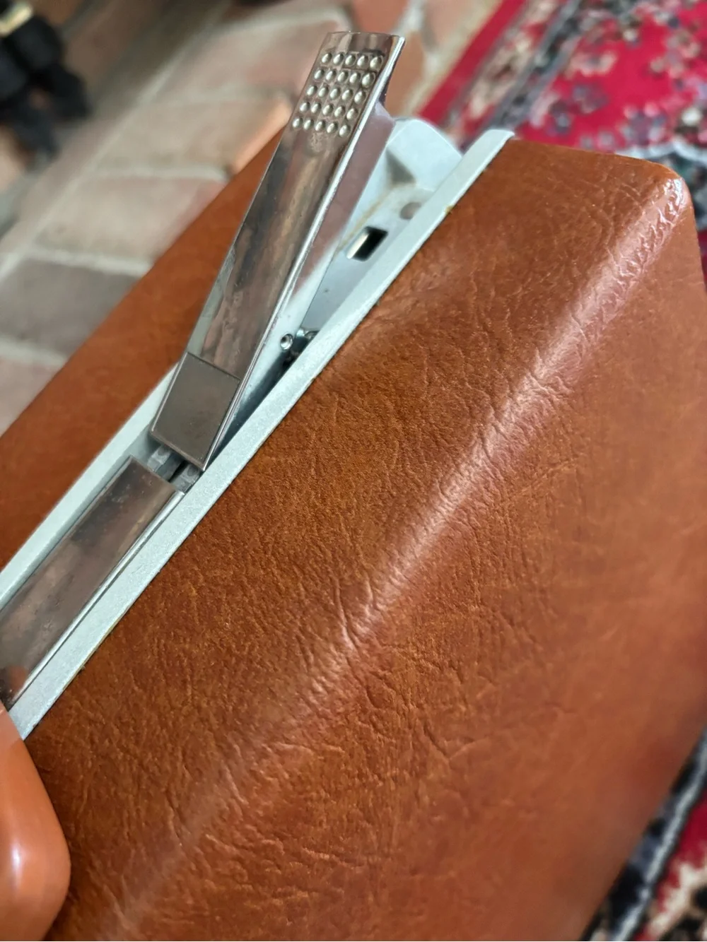 Vintage 1950s Samsonite Orange/Brown Fiberglass Briefcase 12.5” x 18”x 5.5”